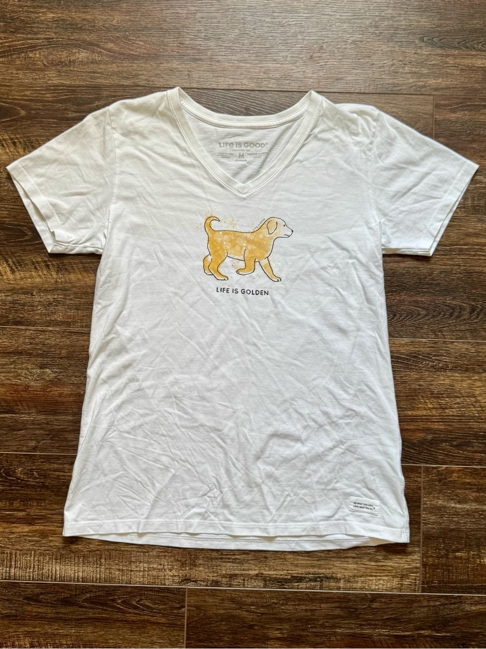 Life Is Good Golden Retriever T Shirt M